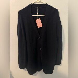 NWT Quince Black 4 Button Cardigan Size M
